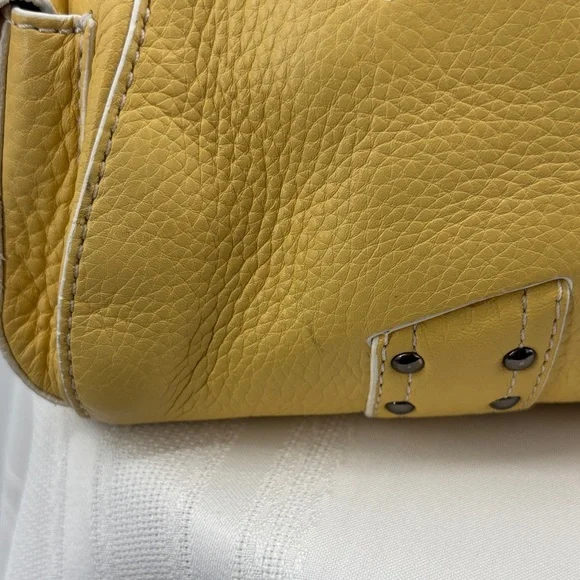 Cole Haan Village Pebble Leather Yellow Barrel Bag - Picture 8 of 8